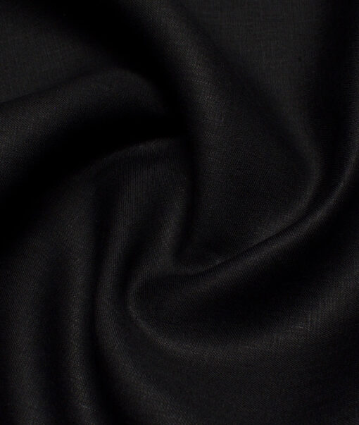 Linen Club 40 LEA Solids 100% Linen Suiting Fabric (Jet Black)