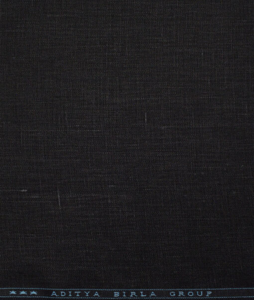 Linen Club 40 LEA Solids 100% Linen Suiting Fabric (Jet Black)