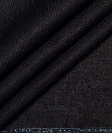 Linen Club 40 LEA Solids 100% Linen Suiting Fabric (Jet Black)