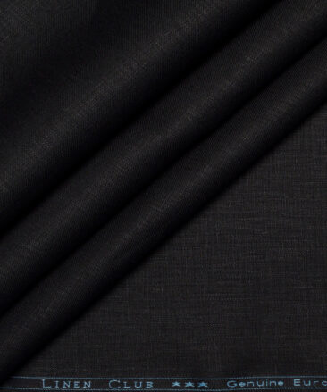 Linen Club 40 LEA Solids 100% Linen Suiting Fabric (Jet Black)