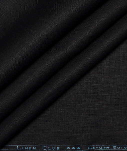 Linen Club 40 LEA Solids 100% Linen Suiting Fabric (Jet Black)