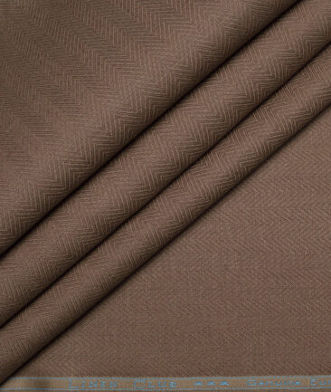 Linen Club 40 LEA Striped 100% Linen Suiting Fabric (Brown)