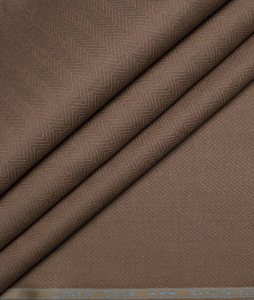 Linen Club 40 LEA Striped 100% Linen Suiting Fabric (Brown) Linen Club 40 LEA Striped 100% Linen Suiting Fabric (Brown)