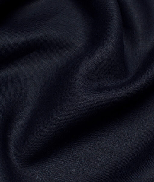 Linen Club 40 LEA Solids 100% Linen Suiting Fabric (Dark Blue)