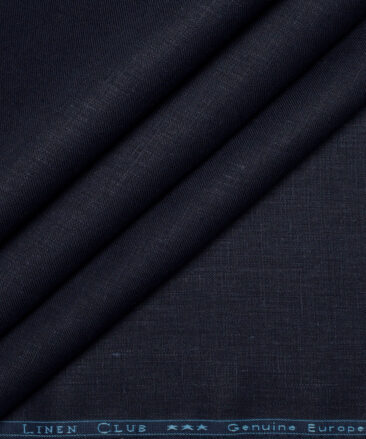 Linen Club 40 LEA Solids 100% Linen Suiting Fabric (Dark Blue)