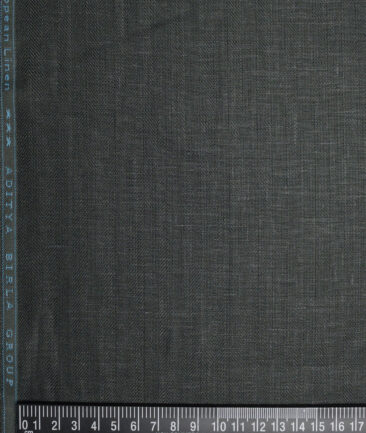 Linen Club 40 LEA Striped 100% Linen Suiting Fabric (Dark Green)