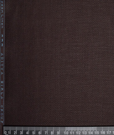 Linen Club 40 LEA Striped 100% Linen Suiting Fabric (Dark Wine)