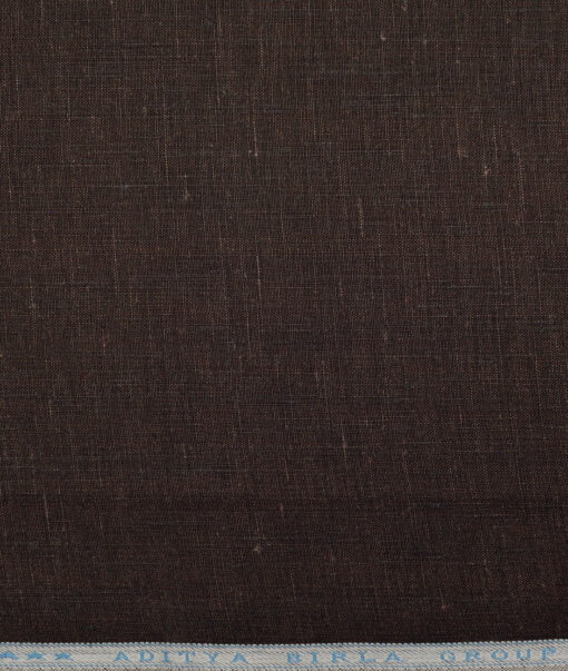 Linen Club 40 LEA Solids 100% Linen Suiting Fabric (Dark Brown)
