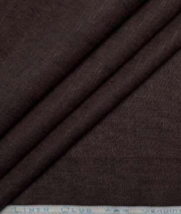 Linen Club 40 LEA Solids 100% Linen Suiting Fabric (Dark Brown)