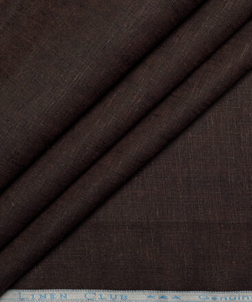 Linen Club 40 LEA Solids 100% Linen Suiting Fabric (Dark Brown)