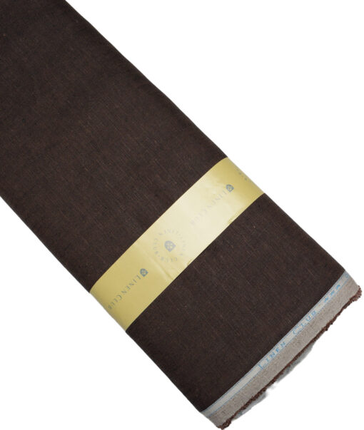 Linen Club 40 LEA Solids 100% Linen Suiting Fabric (Dark Brown)