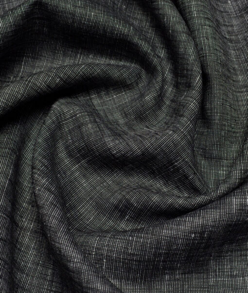 Linen Club 40 LEA Self Design 100% Linen Suiting Fabric (Black)