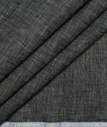 Linen Club 40 LEA Self Design 100% Linen Suiting Fabric (Black)