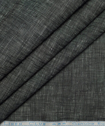 Linen Club 40 LEA Self Design 100% Linen Suiting Fabric (Black)
