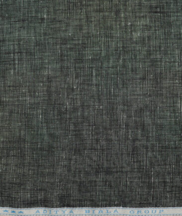 Linen Club 40 LEA Self Design 100% Linen Suiting Fabric (Black)