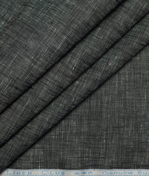 Linen Club 40 LEA Self Design 100% Linen Suiting Fabric (Black)