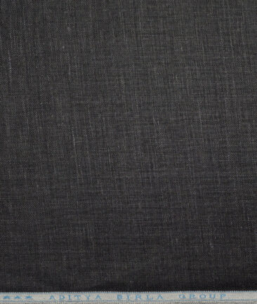 Linen Club 40 LEA Self Design 100% Linen Suiting Fabric (Charcoal Grey)