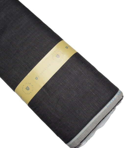 Linen Club 40 LEA Self Design 100% Linen Suiting Fabric (Charcoal Grey)