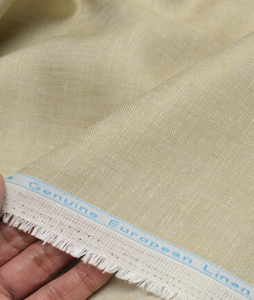Linen Club 40 LEA Self Design 100% Linen Suiting Fabric (Desert Sand Beige)