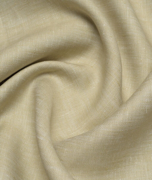 Linen Club 40 LEA Self Design 100% Linen Suiting Fabric (Desert Sand Beige)