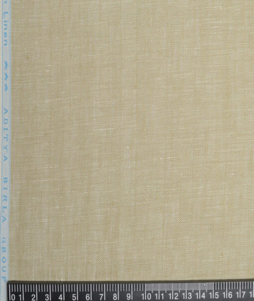 Linen Club 40 LEA Self Design 100% Linen Suiting Fabric (Desert Sand Beige)