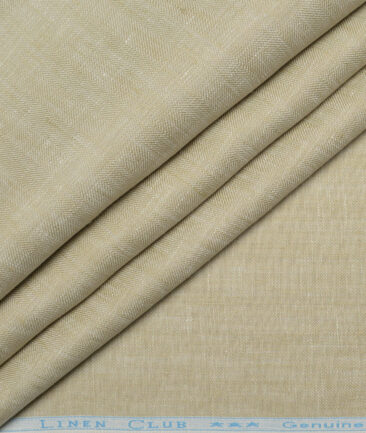 Linen Club 40 LEA Self Design 100% Linen Suiting Fabric (Desert Sand Beige)