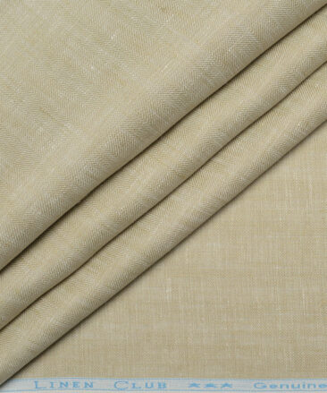 Linen Club 40 LEA Self Design 100% Linen Suiting Fabric (Desert Sand Beige)