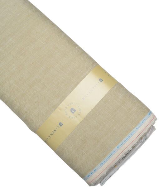 Linen Club 40 LEA Self Design 100% Linen Suiting Fabric (Desert Sand Beige)