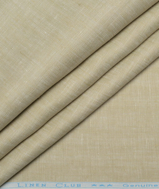 Linen Club 40 LEA Self Design 100% Linen Suiting Fabric (Desert Sand Beige)