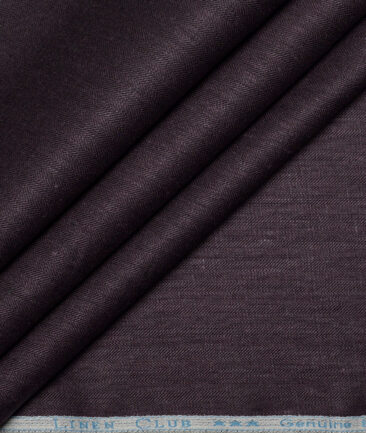 Linen Club 40 LEA Self Design 100% Linen Suiting Fabric (Wine)