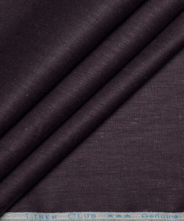Linen Club 40 LEA Self Design 100% Linen Suiting Fabric (Wine)