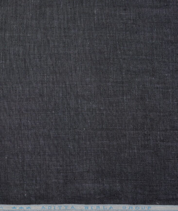 Linen Club 40 LEA Self Design 100% Linen Suiting Fabric (Blackish Purple)