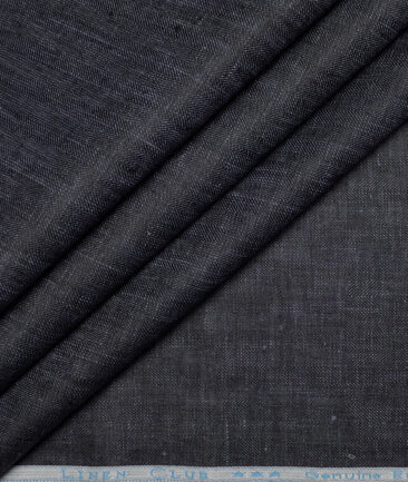 Linen Club 40 LEA Self Design 100% Linen Suiting Fabric (Blackish Purple)