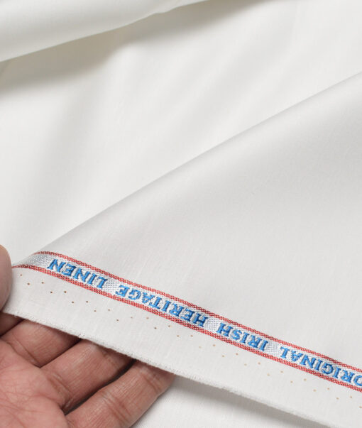 Burgoyne  Solids 50% Coton 50% Linen Suiting Fabric (White)