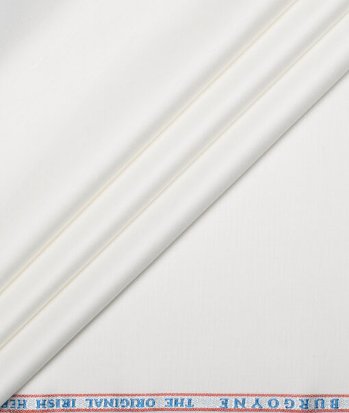 Burgoyne Solids 50% Coton 50% Linen Suiting Fabric (White) Burgoyne Solids 50% Coton 50% Linen Suiting Fabric (White)