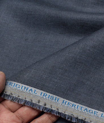 Burgoyne 40 LEA Solids 100% Linen Suiting Fabric (Slate Blue)
