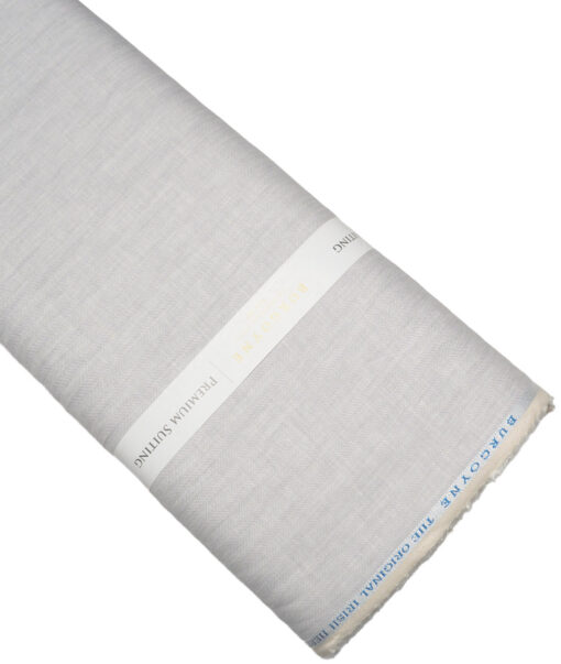 Burgoyne 40 LEA Self Design 100% Linen Suiting Fabric (Light Grey)