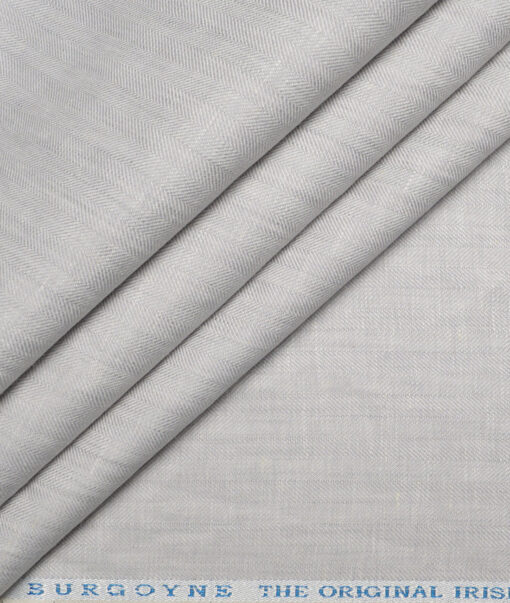 Burgoyne 40 LEA Self Design 100% Linen Suiting Fabric (Light Grey) Burgoyne 40 LEA Self Design 100% Linen Suiting Fabric (Light Grey)