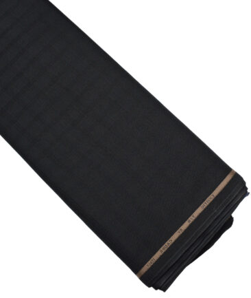 Cadini Italy  Checks Terry Rayon Unstitched Suiting Fabric (Black)