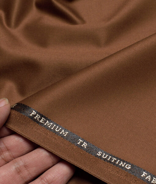 Canetti Italy  Solids Terry Rayon Unstitched Suiting Fabric (Umber Brown)