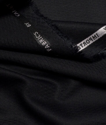 Canetti Italy  Structured Terry Rayon Unstitched Suiting Fabric (Jet Black)