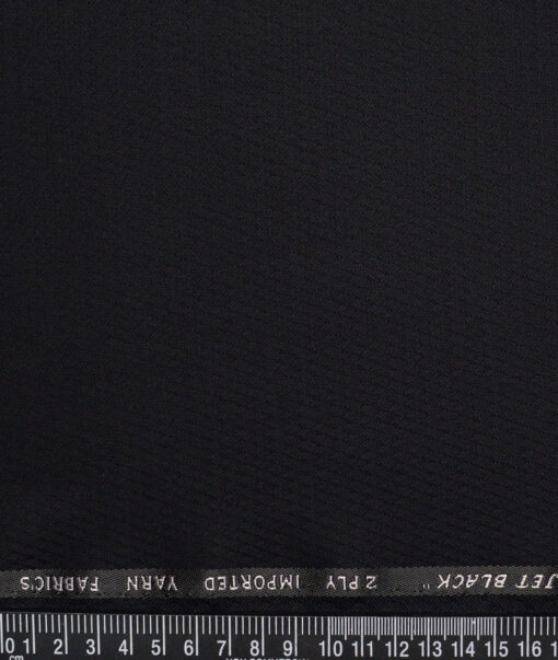 Canetti Italy  Structured Terry Rayon Unstitched Suiting Fabric (Jet Black)