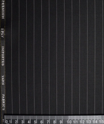 Canetti Italy  Striped Terry Rayon Unstitched Suiting Fabric (Black) - Image 4