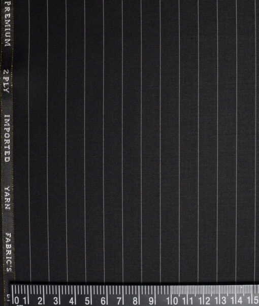 Canetti Italy  Striped Terry Rayon Unstitched Suiting Fabric (Black) - Image 4