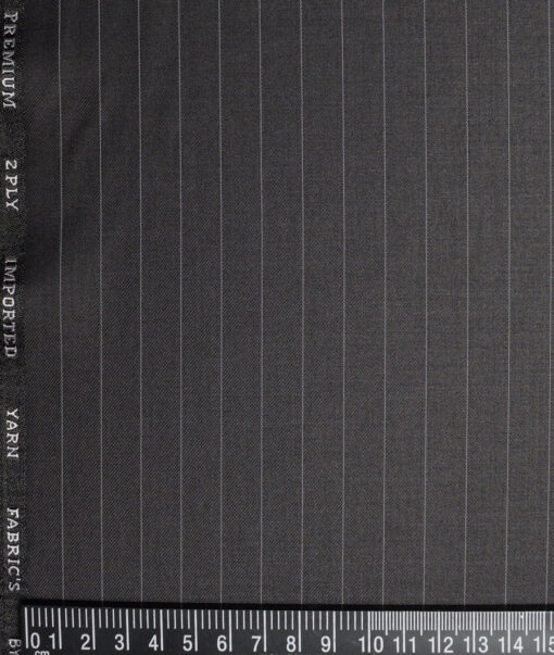 Canetti Italy  Striped Terry Rayon Unstitched Suiting Fabric (Dark Grey)