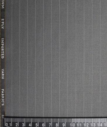 Canetti Italy  Striped Terry Rayon Unstitched Suiting Fabric (Grey) - Image 4