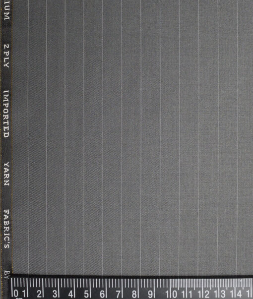 Canetti Italy  Striped Terry Rayon Unstitched Suiting Fabric (Grey) - Image 4