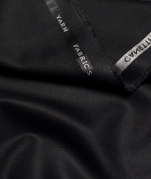 Canetti Italy  Striped Terry Rayon Unstitched Suiting Fabric (Black)