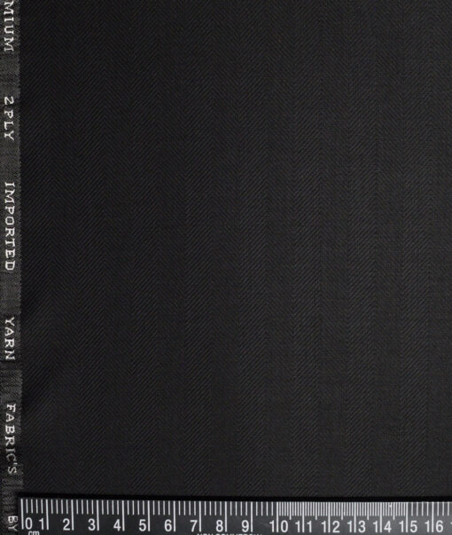 Canetti Italy  Striped Terry Rayon Unstitched Suiting Fabric (Black)