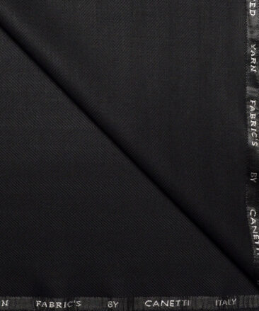 Canetti Italy  Striped Terry Rayon Unstitched Suiting Fabric (Black)